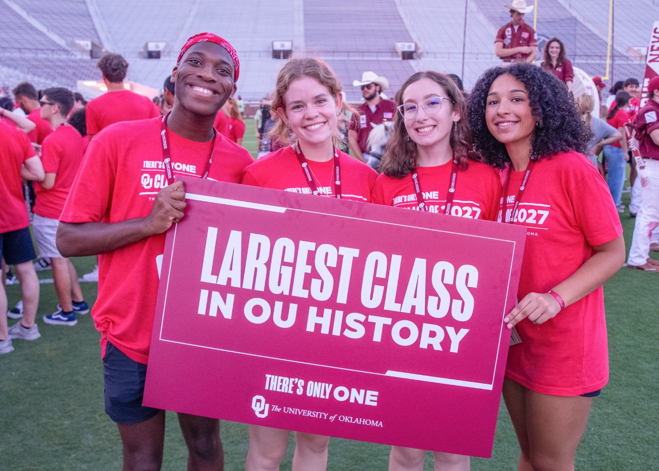 OU class of 2026 creates OU on football field