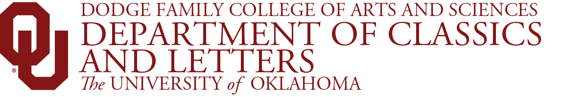 Interlocking OU, Dodge Family College of Arts and Sciences, Department of Classics and Letters, The University of Oklahoma website wordmark.