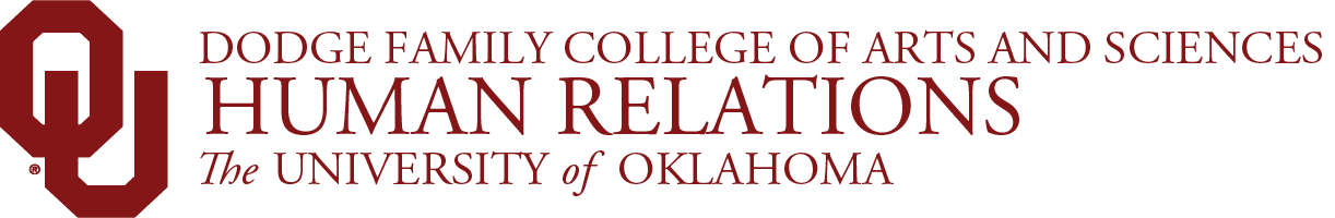 Interlocking OU, Dodge Family College of Arts and Sciences, Human Relations, The University of Oklahoma website wordmark.