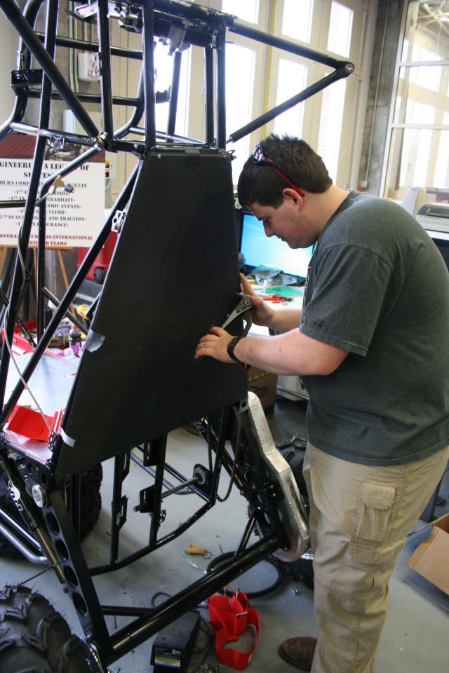 Student working on REPF practice bay