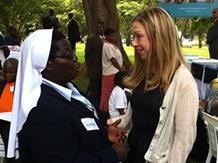 Sister Rosemary Nyirumbe with Chelsea Clinton