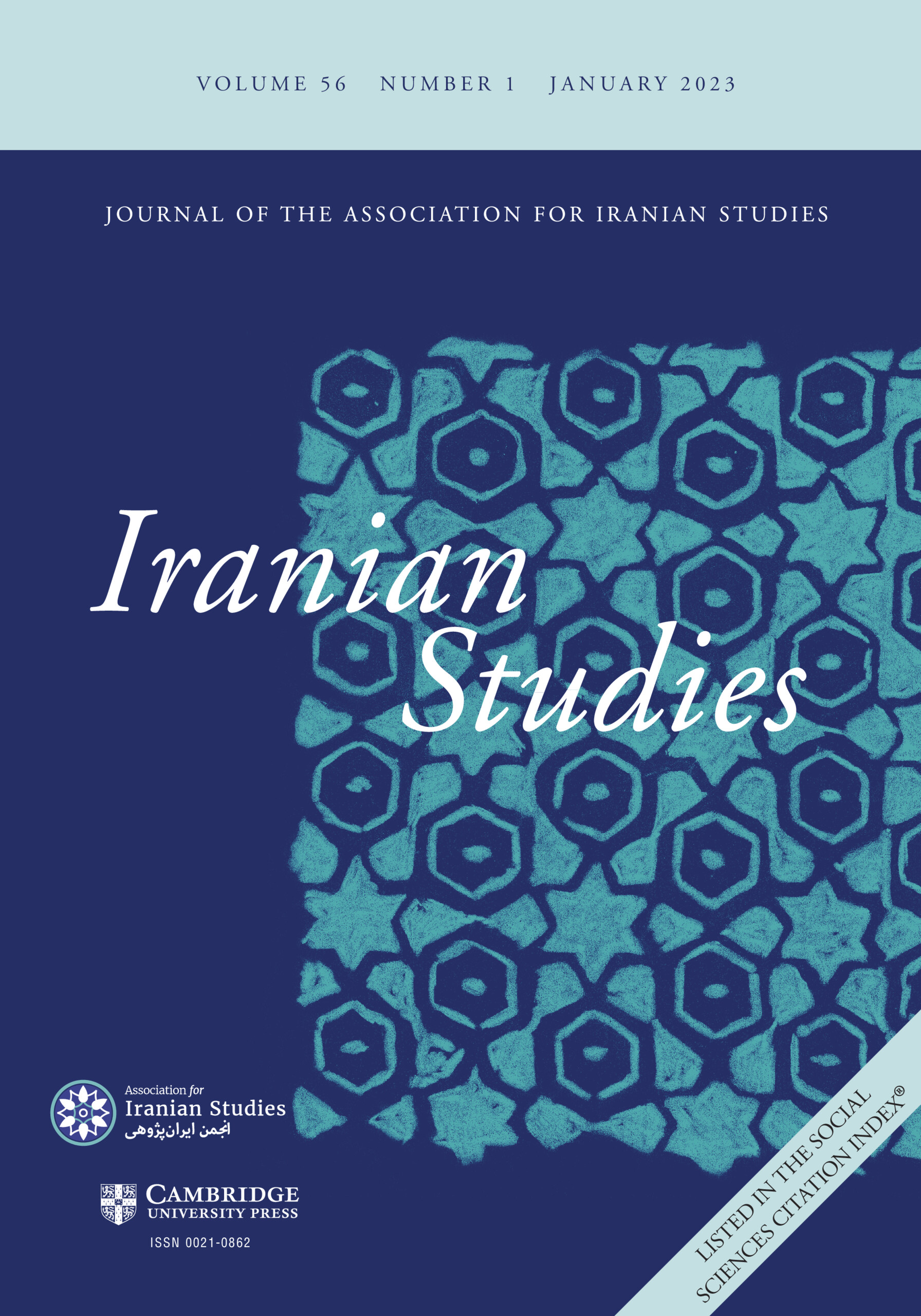 Iranian Studies cover of January 2023 Issue