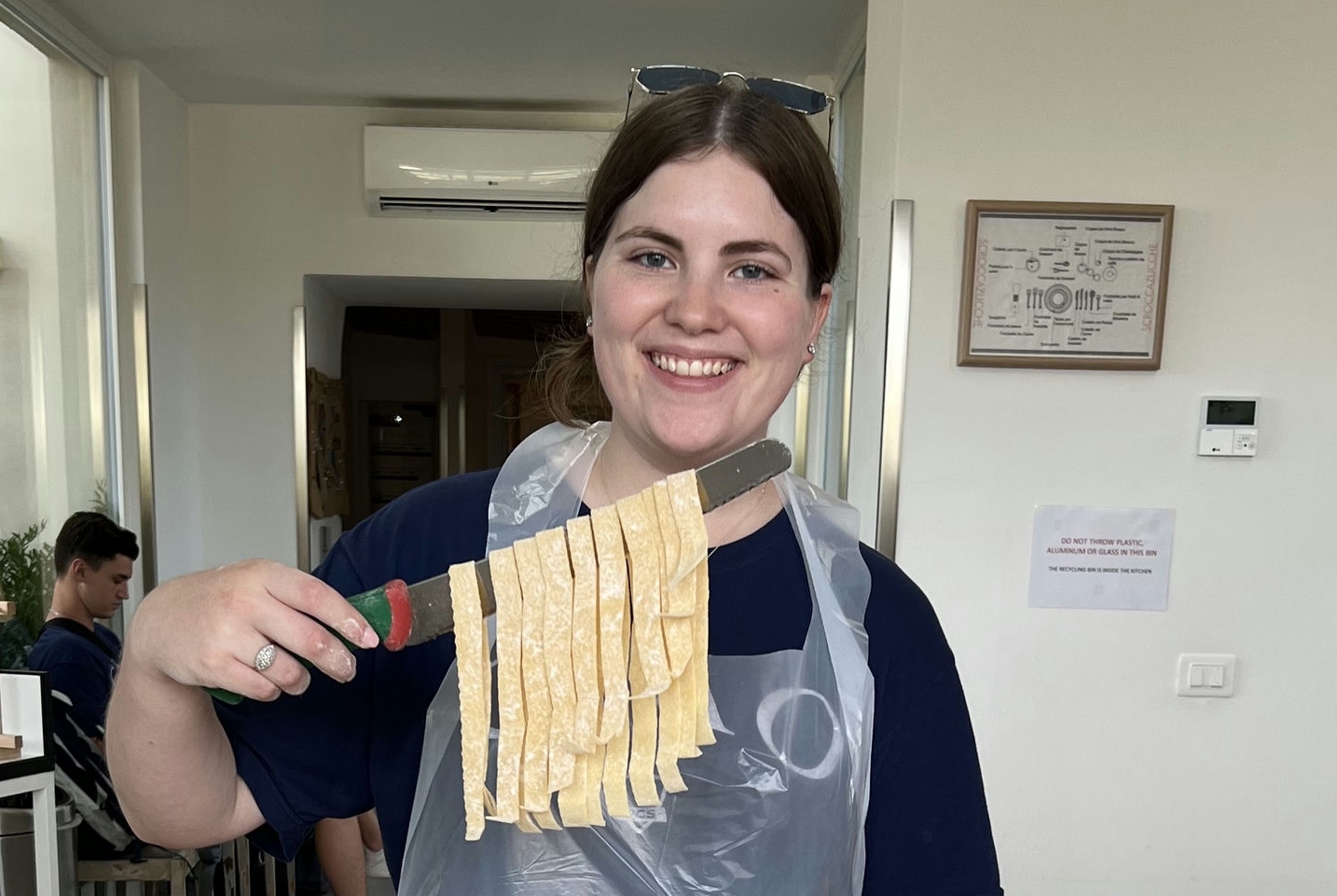 Kaylee Wimberley at a pasta-making class in Arezzo.