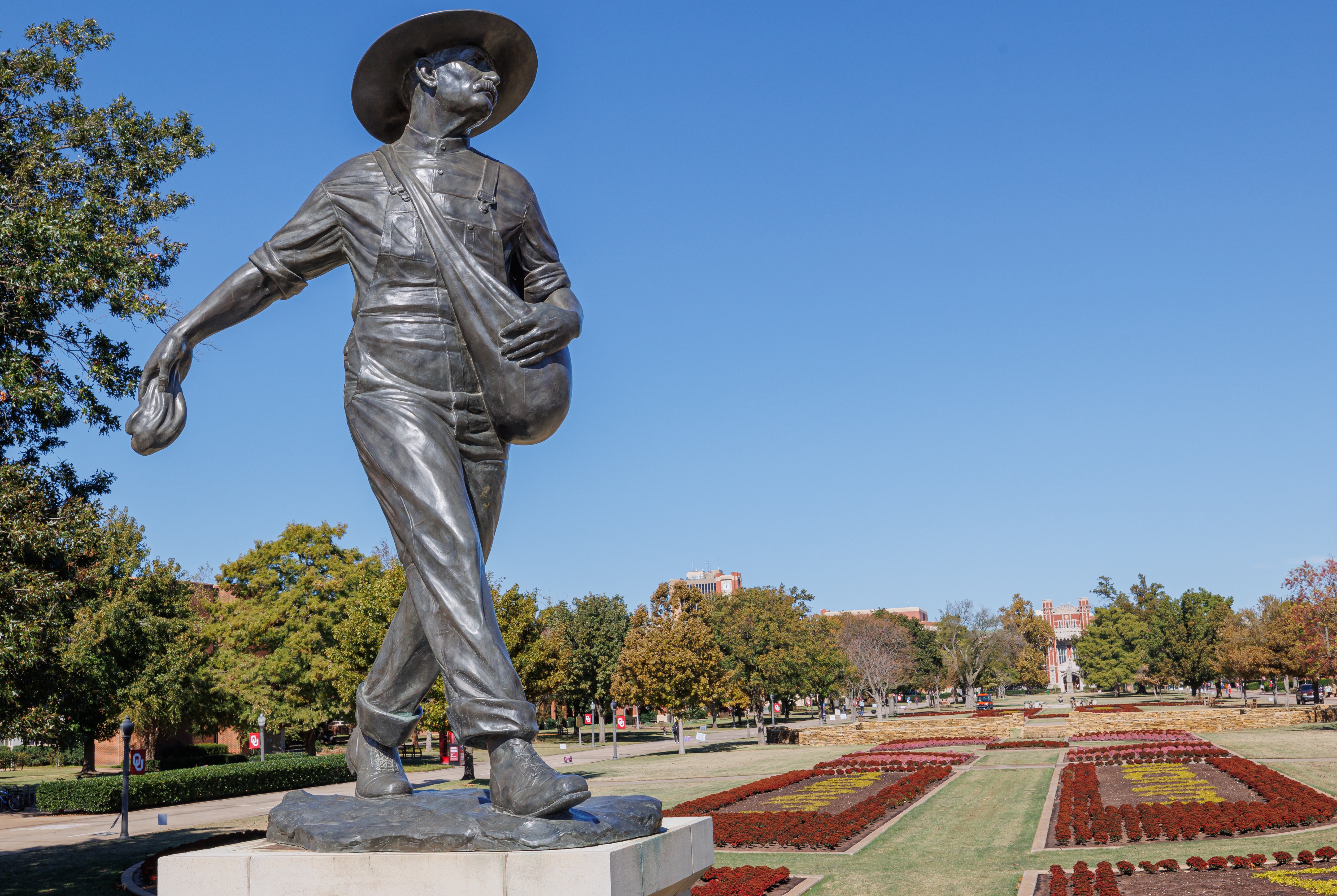 The Seed Sower statue on the South Oval.