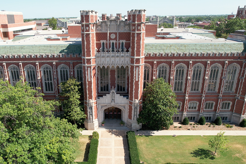 Picture of Bizzell Library from above