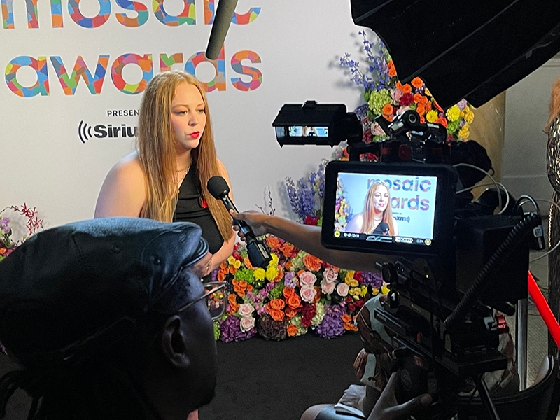 Skylar being interviewed during Mosaic Awards ceremony.