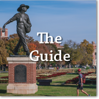 photo of south oval with "Sooner Guide" text