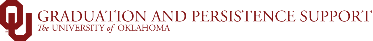 Graduation and Persistence Support, The University of Oklahoma website wordmark