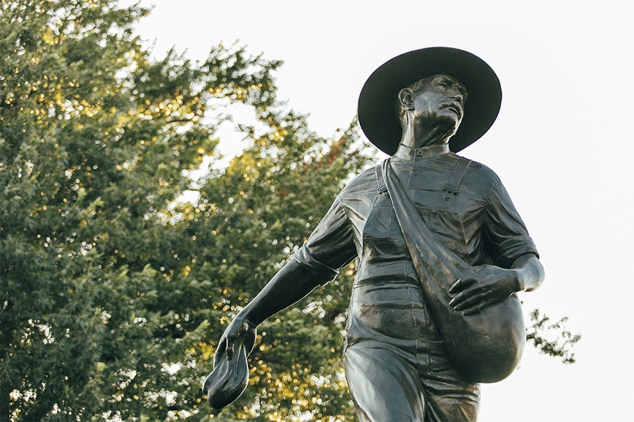 Decorative image of OU's Seed Sower statue
