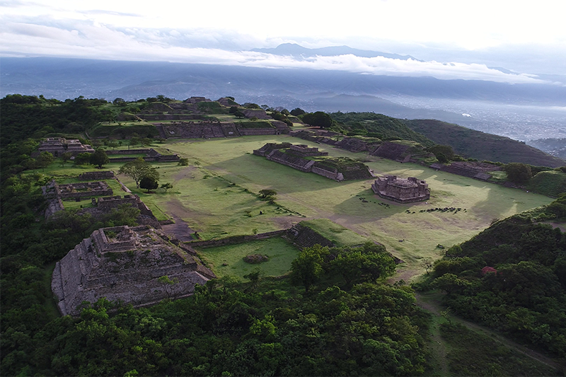 Birds eye view of the Monte Alban site
