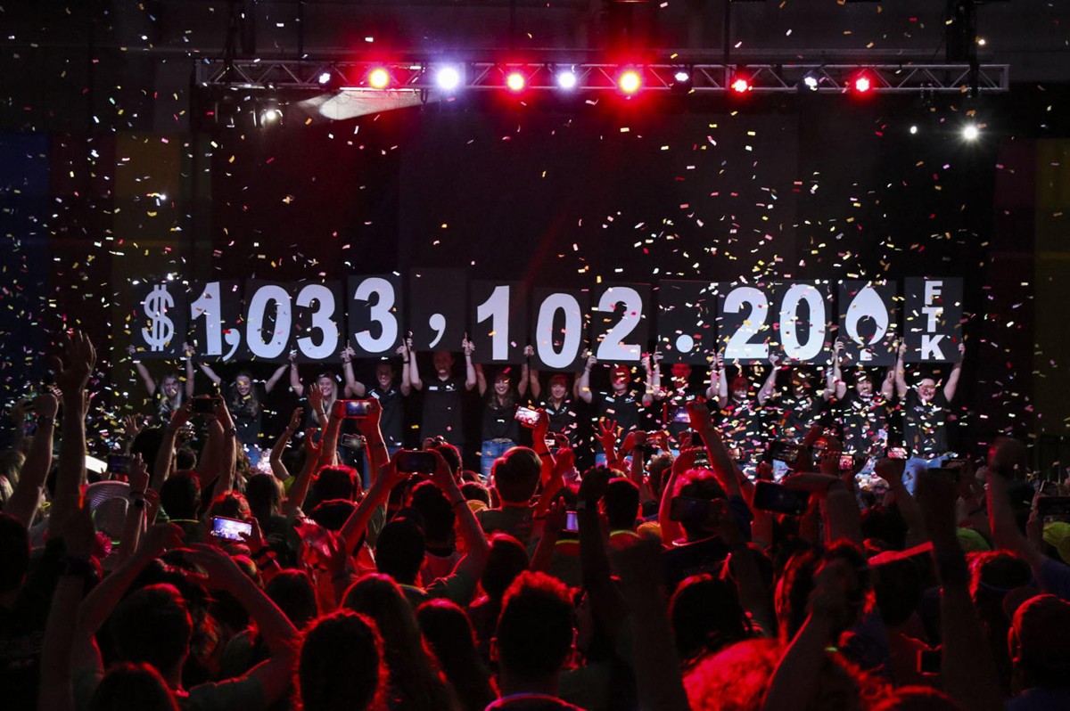 Numbers held up with Soonerthon total 1,033,102.20 while confetti falls