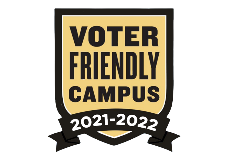 Sheild logo "Voter Friendly Campus 2021-2022"