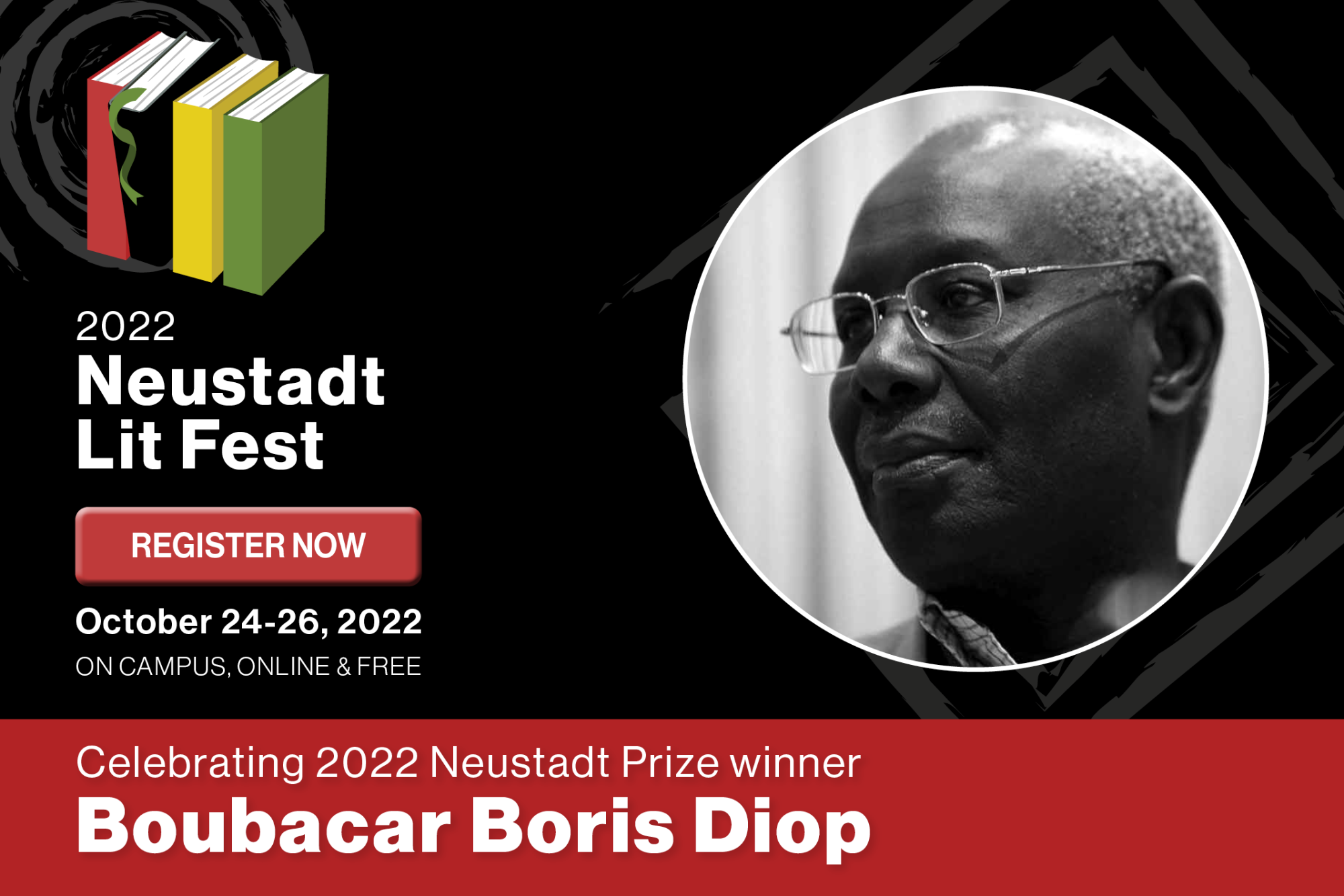 2022 Neustadt Lit Fest Boubacar Boris Diop graphic