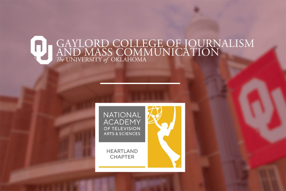 Graphic showing Narional Academy of Television Arts and Sciences Heartland Chapter logo and Gaylord Wordmark