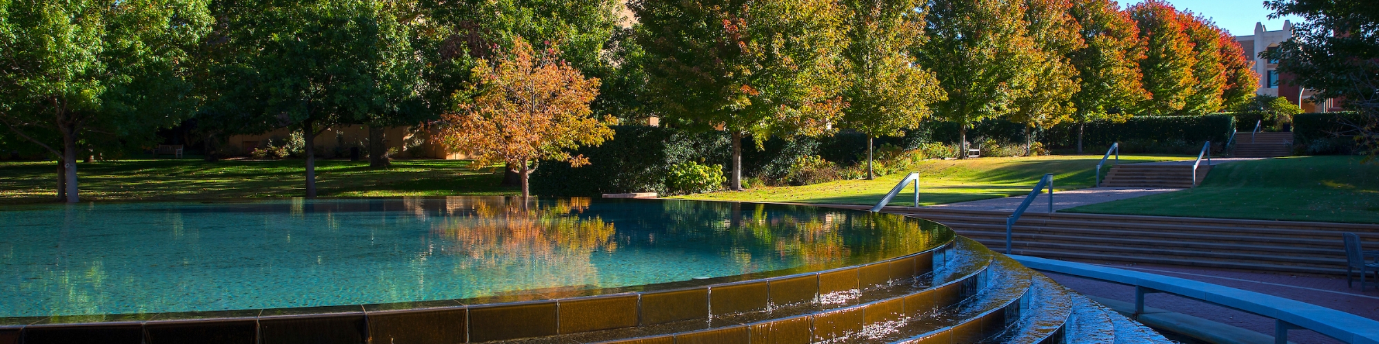 Library garden fountain on OU's HSC campus.