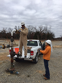 Installation of pressure transducer for inactive Arbuckle salt water disposal wells