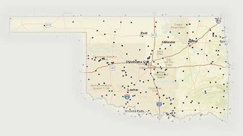 Image of map of OK with data points