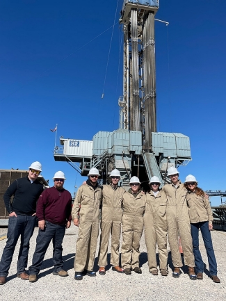OU energy managment students visit a rig site as part of the program