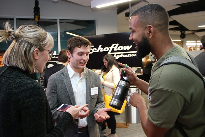 Students and vendors converse at Entrepreneurship EXPO