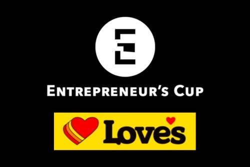 Composite image showing the Entrepreneurs Cup logo and Loves logo