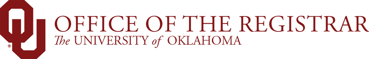 Interlocking OU, Office of the Registrar, The University of Oklahoma website wordmark.