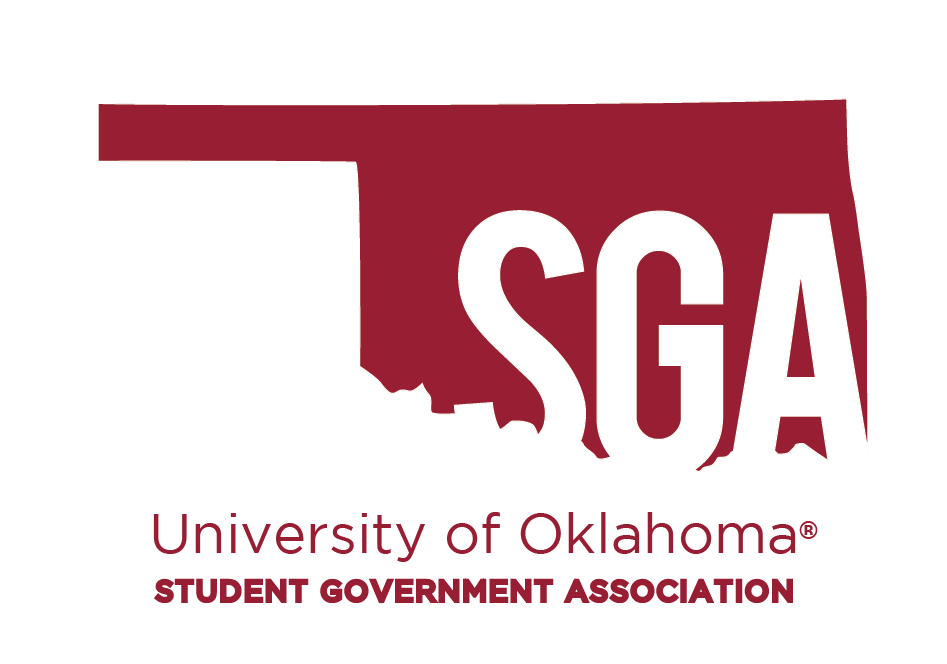 SGA in a picture of a crimson OK state logo.