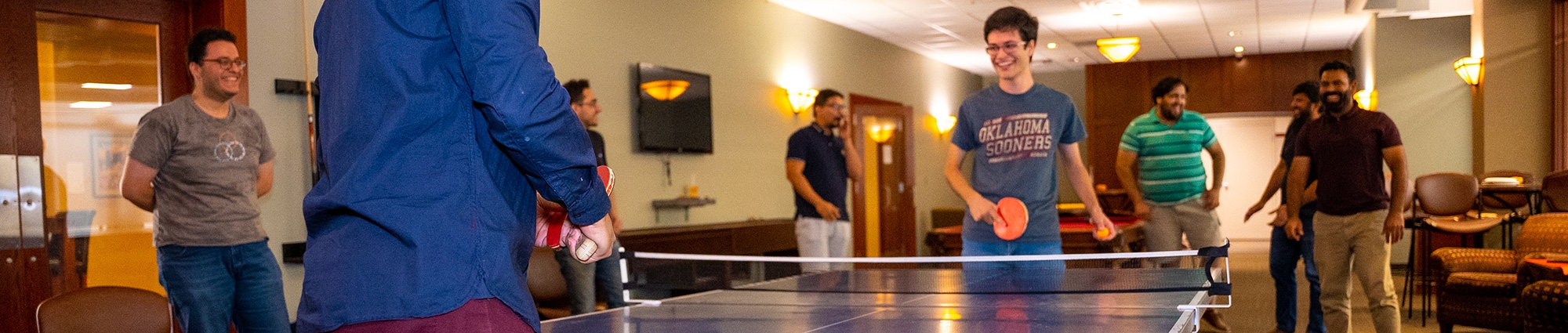 OU-Tulsa students play ping pong in Founders Student Center