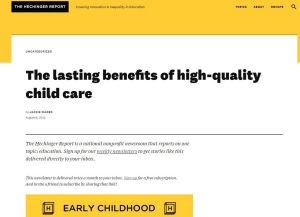 Early Learning Nation headline on infant study