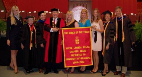 OU chapter of Alpha Lambda Delta, 2010 Order of the Torch presentation  at New Sooner Convocation