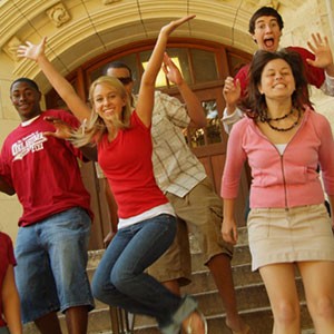 Happy Students on Steps