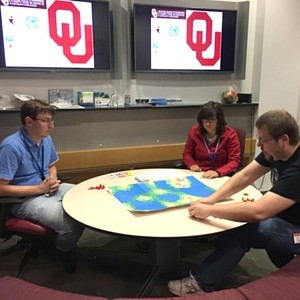 Students playing atmospheric game