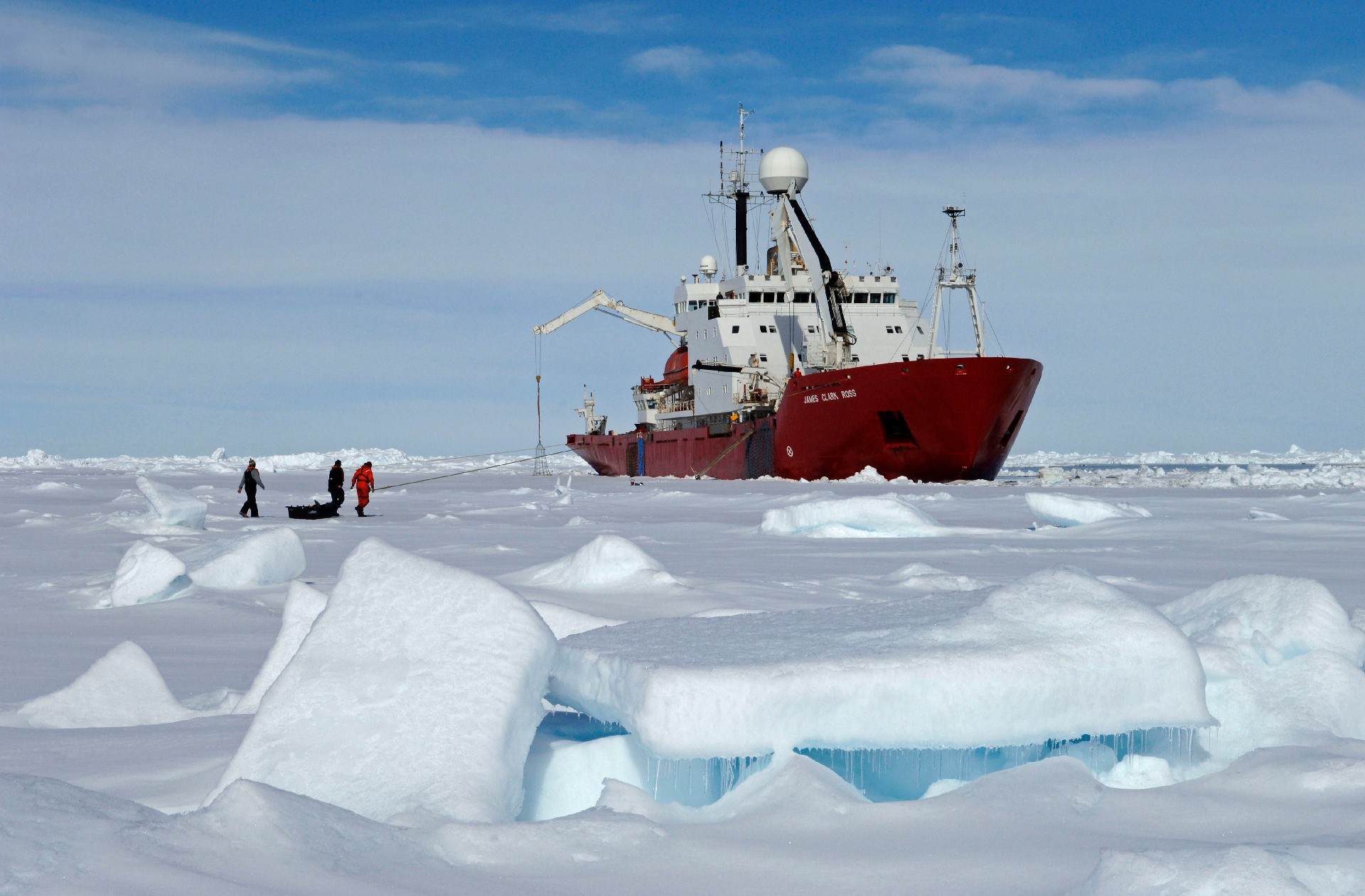Boat in arctic ice