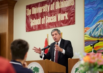 E.U. Ambassador to the United States Stavros Lambrinidis shares his expertise on some of the most complex and important issues confronting democracies today during an event on the OU Norman campus.
