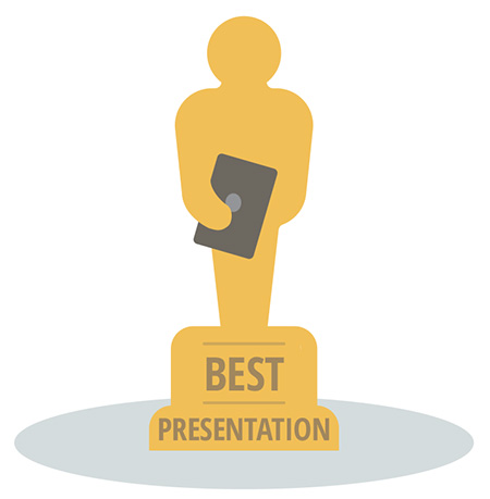 Graphic of an award for best presentation