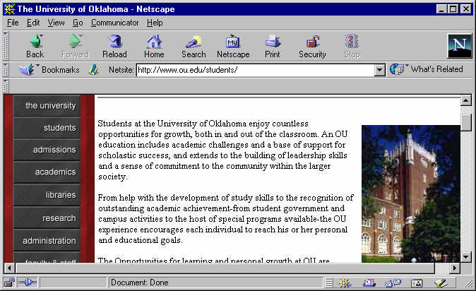 Netscape Browser Two Frames Example