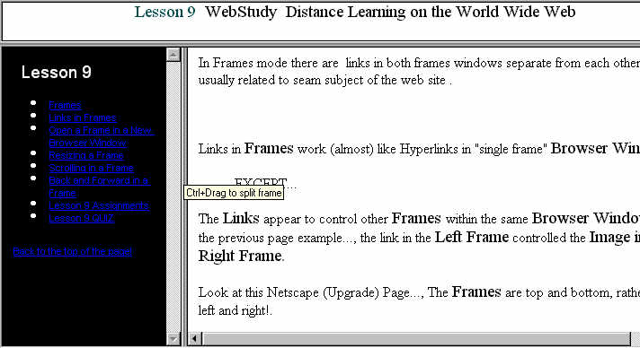 Frames  Resixe Window Example 1