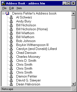 Netscape E-Mail  Address Book