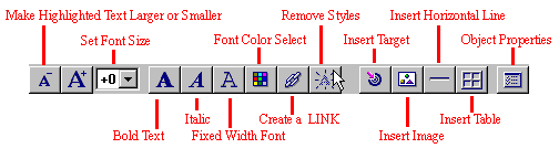 Netscape Editor Toolbar (labeled)