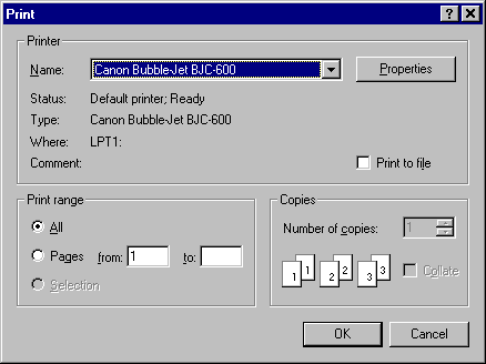 Print Window Options