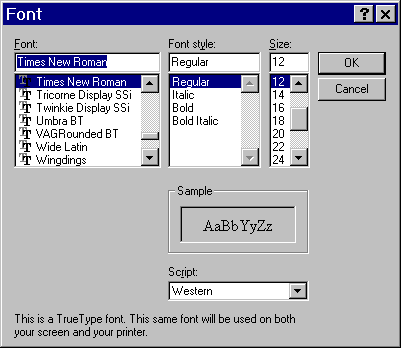 Preferences Basefont