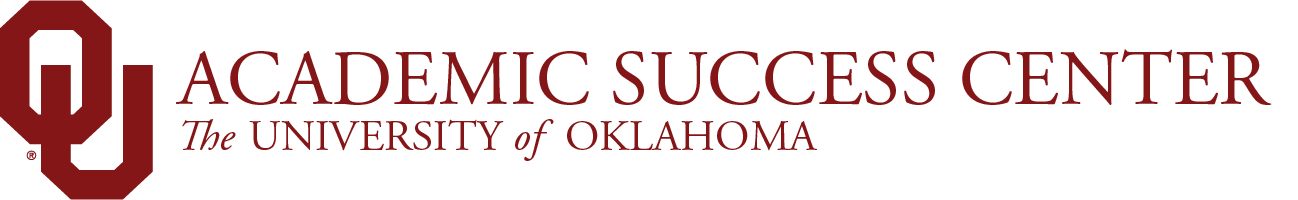 Interlocking OU, Academic Success Center, The University of Oklahoma website wordmark.