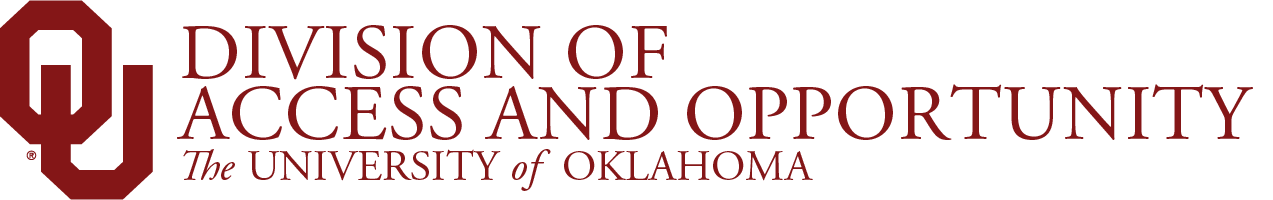 Interlocking OU, Division of Access and Opportunity, The University of Oklahoma website wordmark.