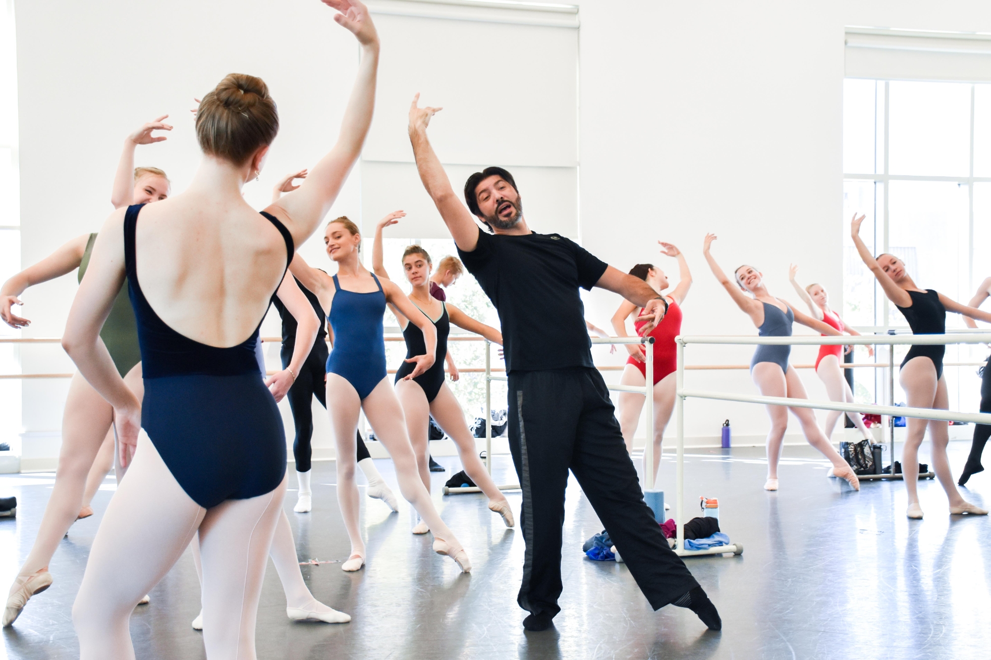Instructor teaches ballet
