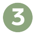 círculo de color de hoja con el número tres adentro para representar el ensayo