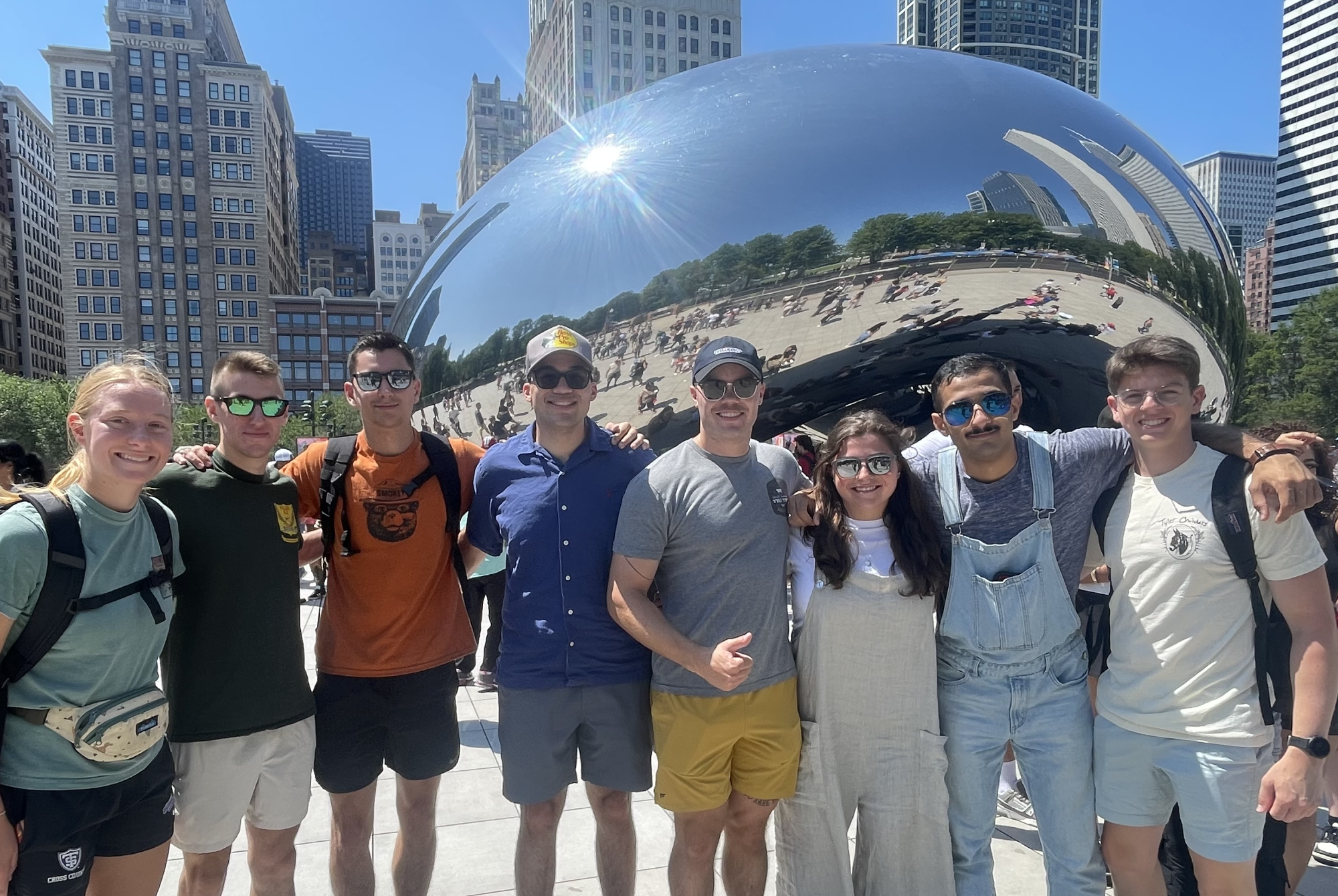 Aaron and friends posing in Chicago. 