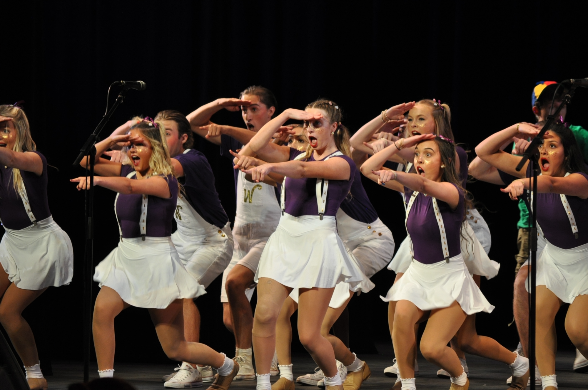 Students performing a Willy Wonka inspired dance. 
