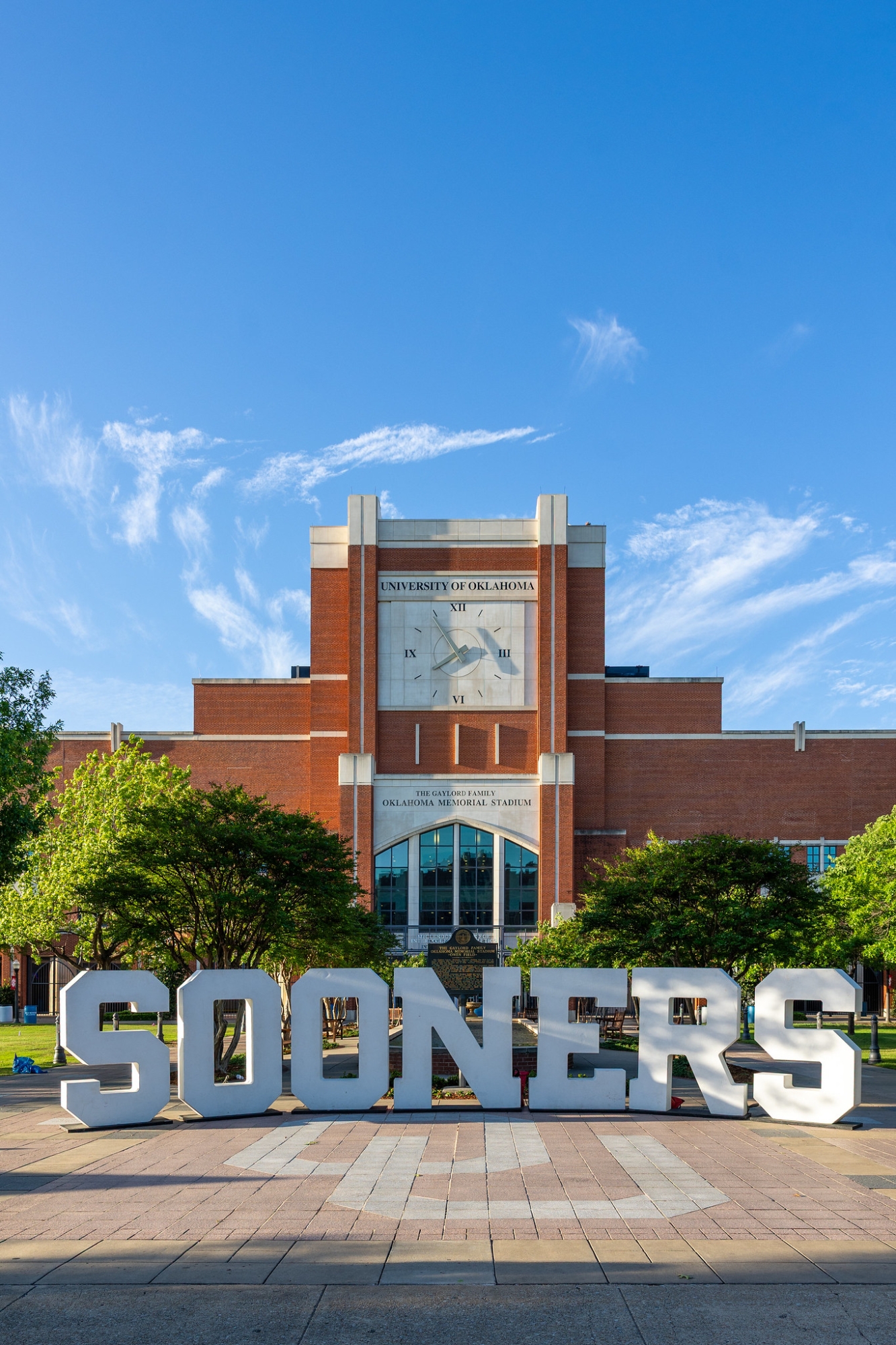 "SOONER" sign outside the Gaylord Family - Oklahoma Memorial Stadium.
