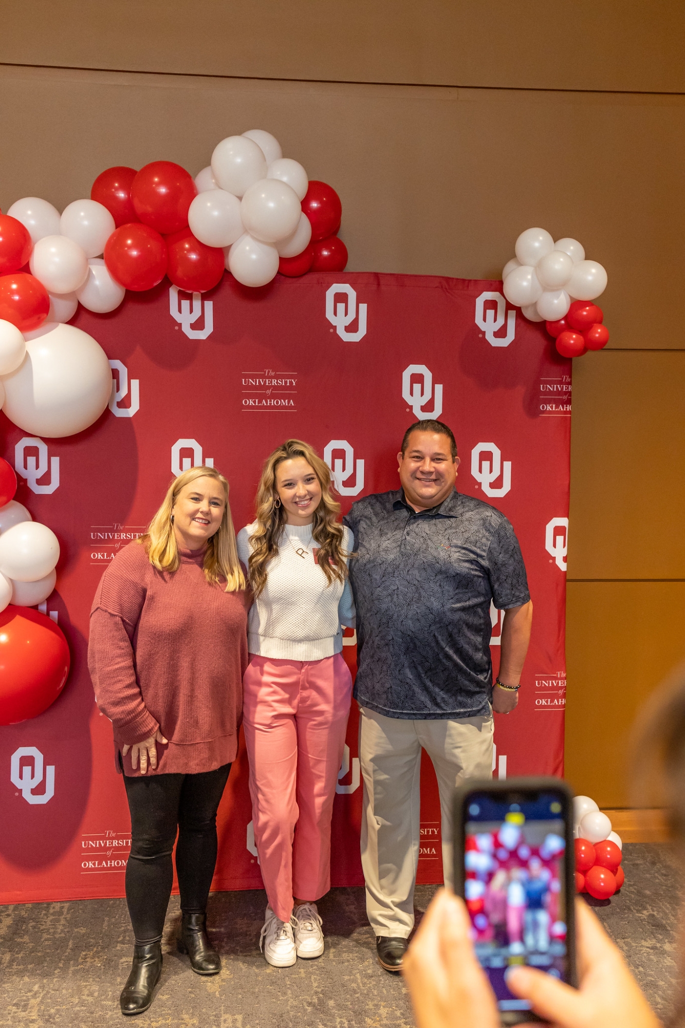 Family posing for a photo op