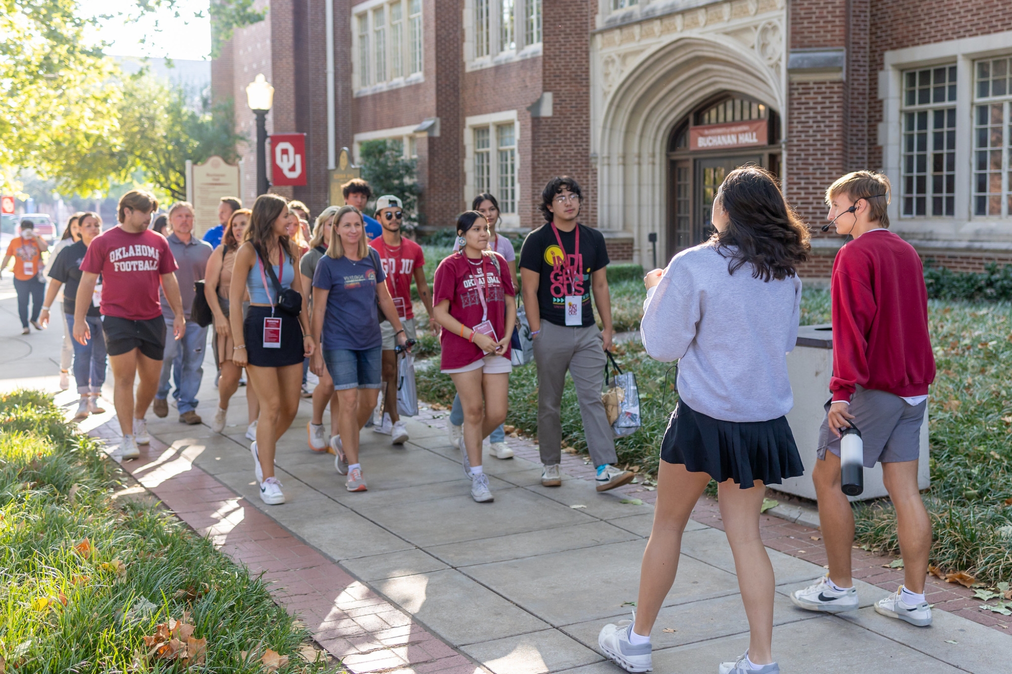Students on campus tour