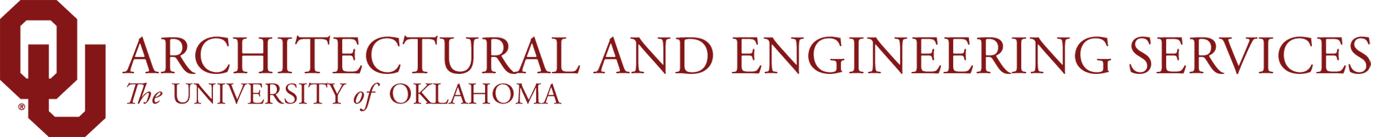 Interlocking O U, Architectural & Engineering Services, The University of Oklahoma website wordmark.
